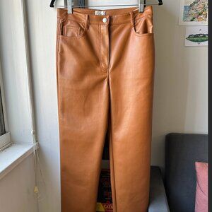 Aritzia Wilfred brown leather pants in size 6